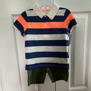 Brand new Carter’s two piece shirt/shorts set
